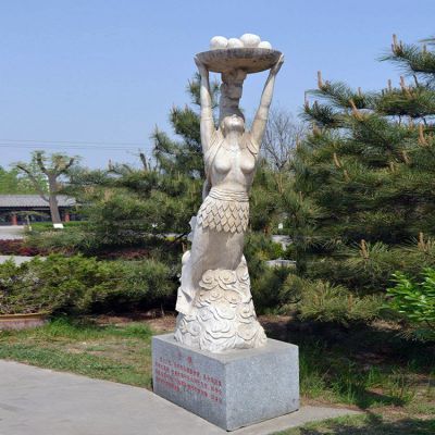公园神话人物女娲补天石雕雕塑